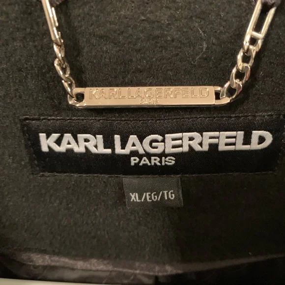Karl Lagerfeld Paris Stand Collar Wool Blend Coat Size  XL - Picture 9 of 9